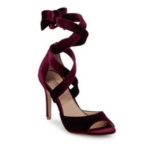 CHARLES Cabernet Velvet Dress Sandals 7.5